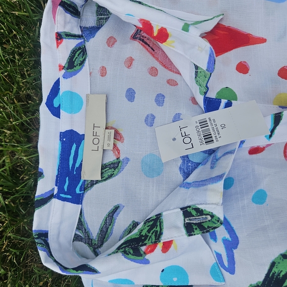 LOFT Multicolor Floral Long Sleeve Dress - Picture 2 of 10